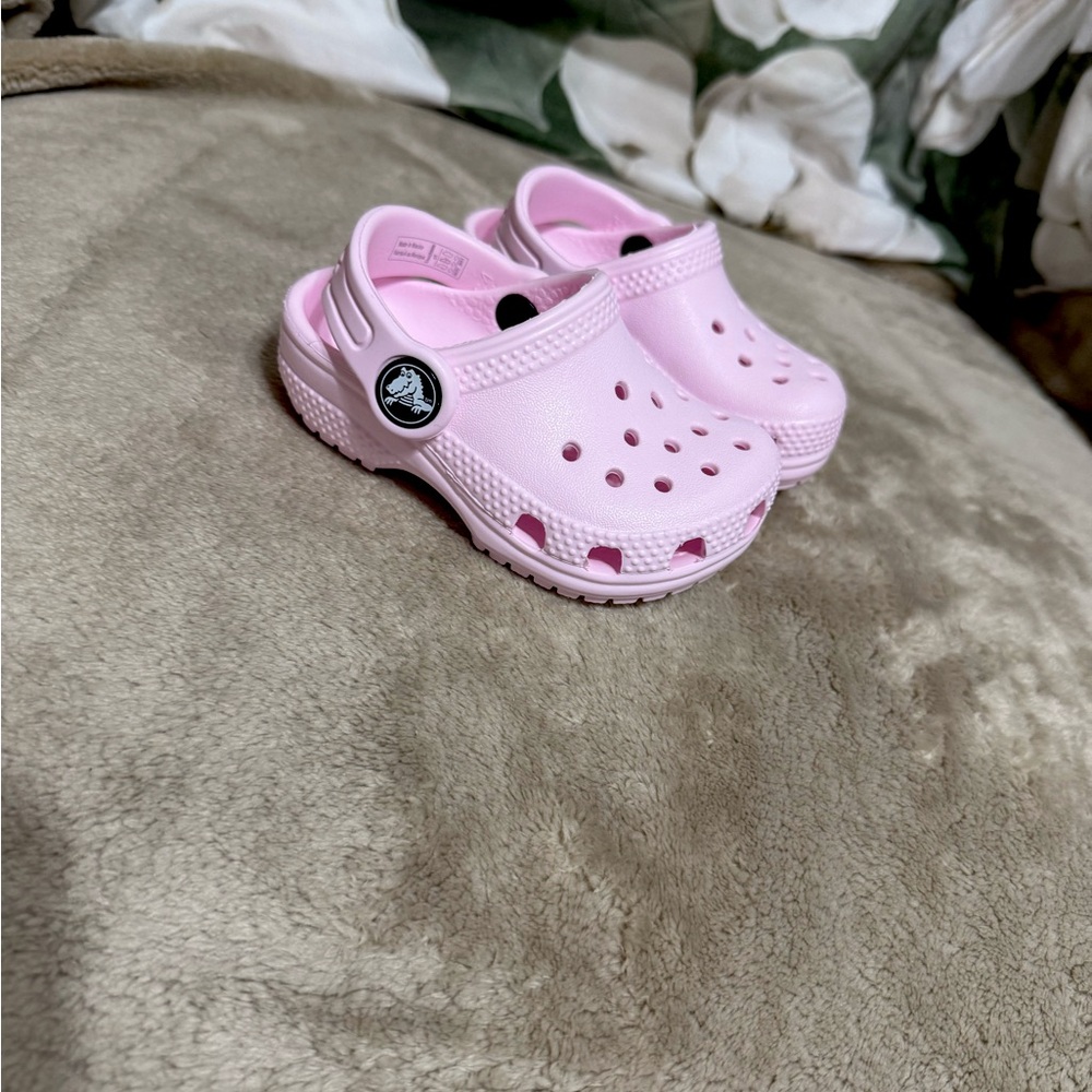 Pink baby crocs